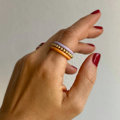 Color Ball Ring vergoldet