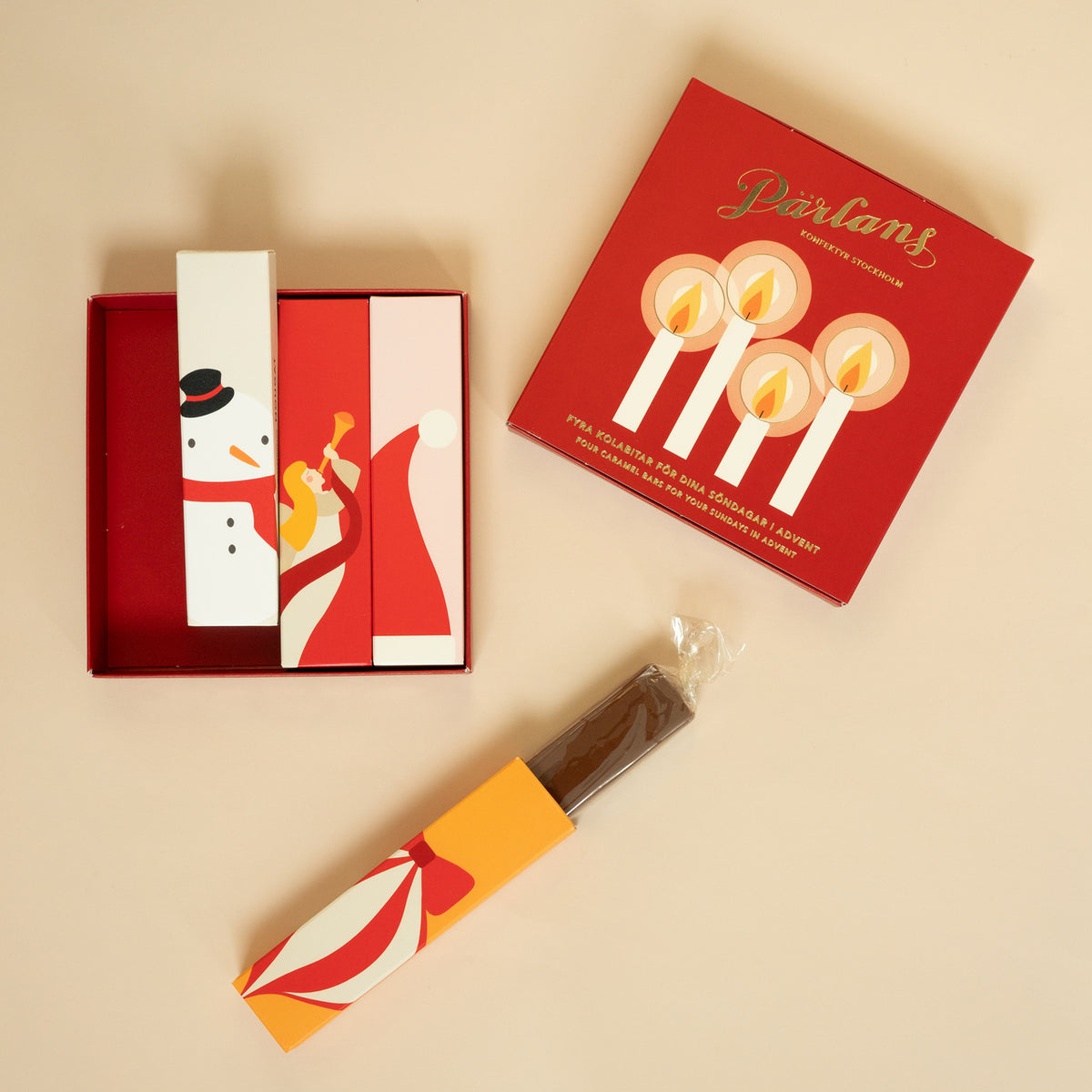 Pärlans Adventskalender- Schokoladenüberzogene Karamellriegel