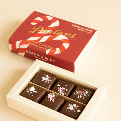 Pärlans- Schokoladenüberzogene Minz-Karamellbonbons