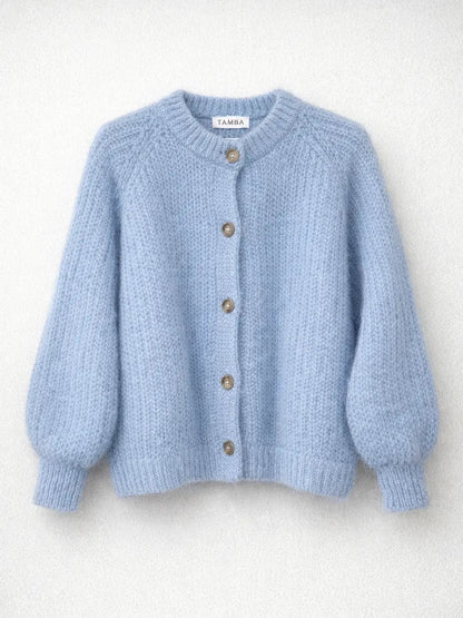 Strickjacke aus Mohair (Eisblau)