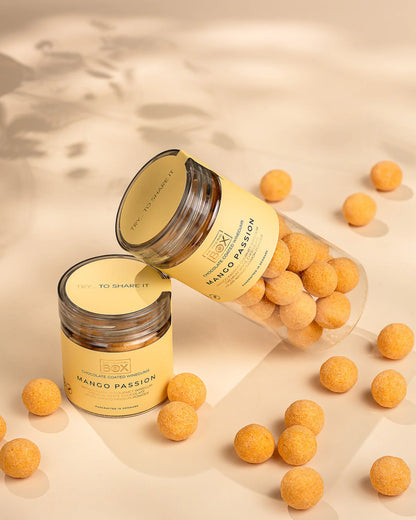 FRUCHTGUMMI MIT SCHOKOLADE – MANGO PASSIONSFRUCHT 250g