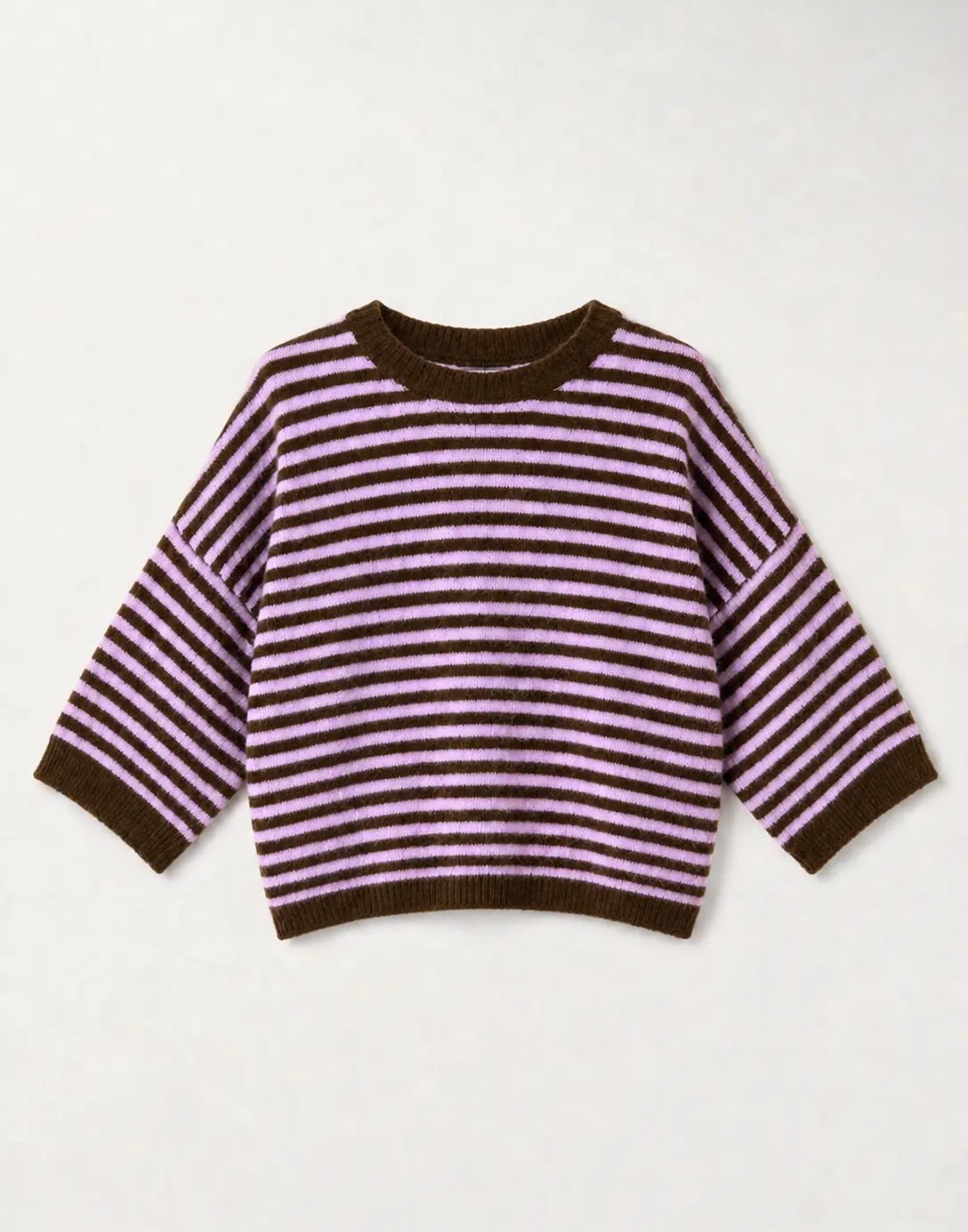 "Striped Cloud" – Kuscheliger Oversize-Pullover Kaffee / Beige