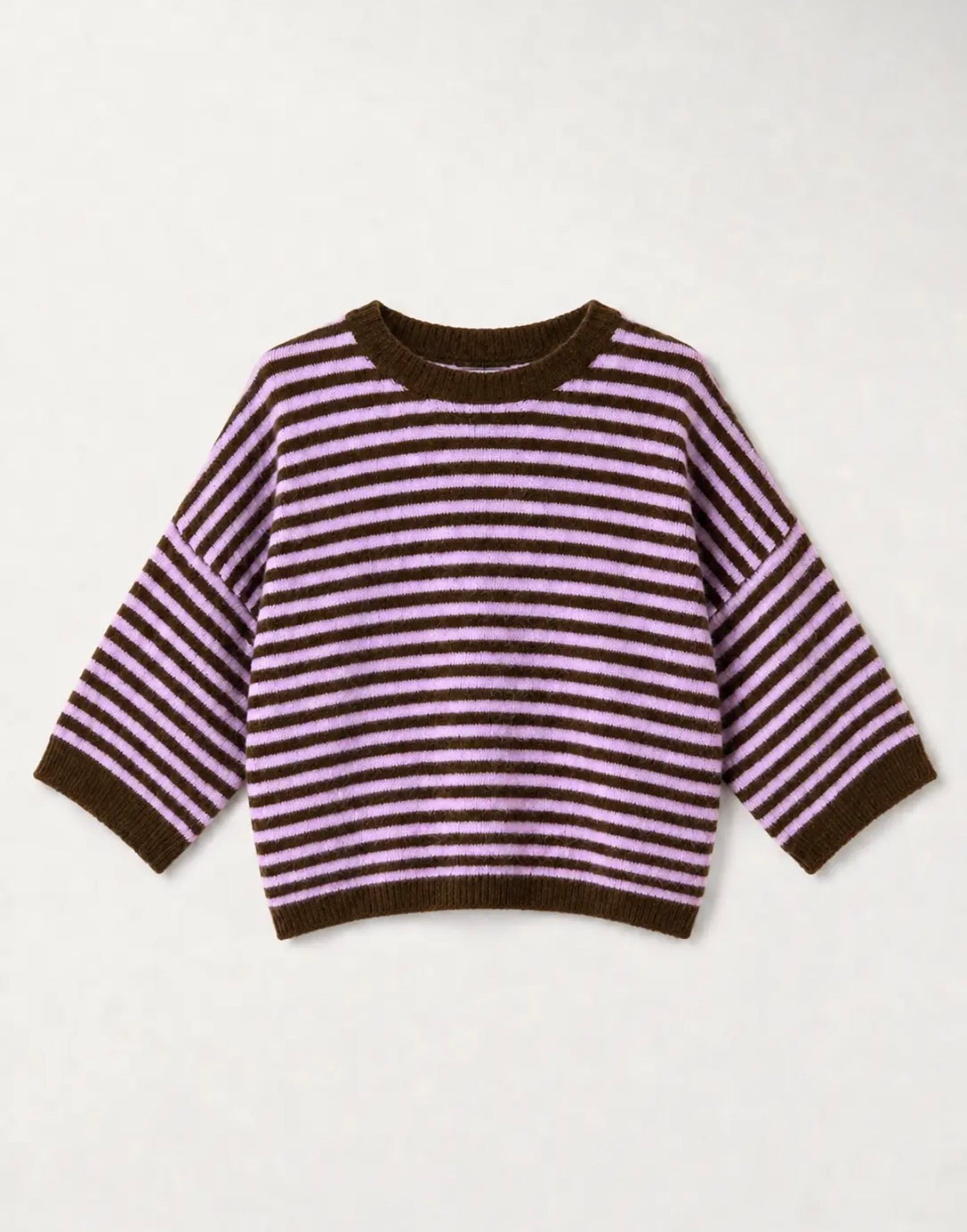 "Striped Cloud" – Kuscheliger Oversize-Pullover Kaffee / Beige