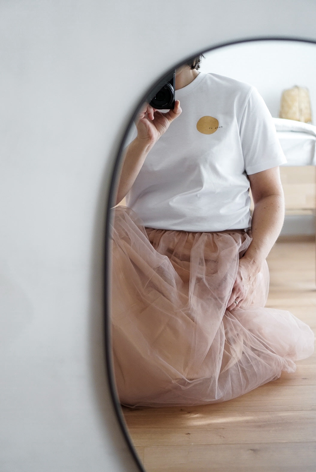Unperfekt Shirt goldener kleiner Kreis Shirt Schwarz