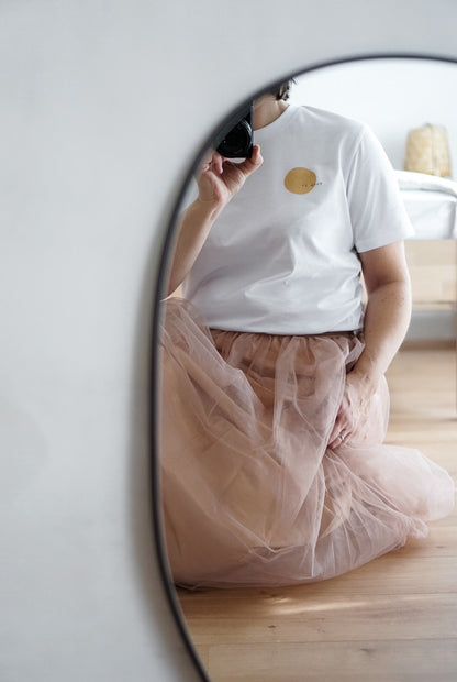 Unperfekt Shirt goldener kleiner Kreis Shirt Schwarz