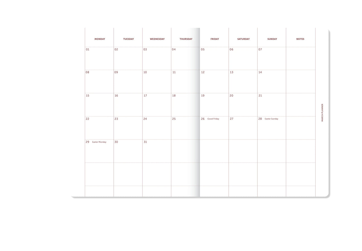 A-Planner Tagebuch 2027 – Rosa Leinen