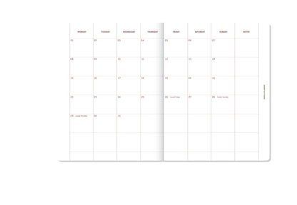 A-Planner Tagebuch 2027 – Rosa Leinen