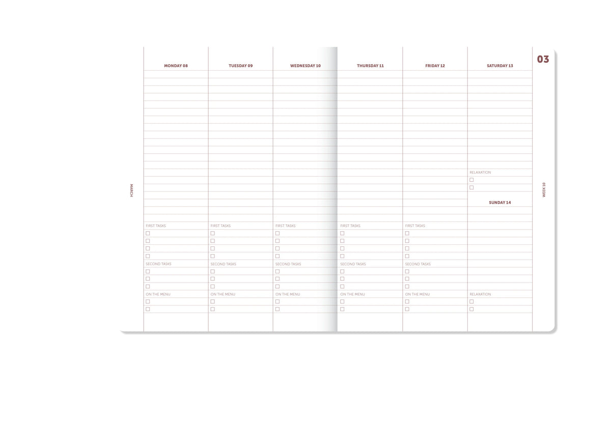 A-Planner Tagebuch 2027 – Rosa Leinen