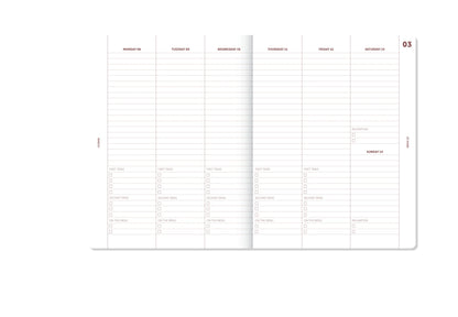 A-Planner Tagebuch 2027 – Rosa Leinen