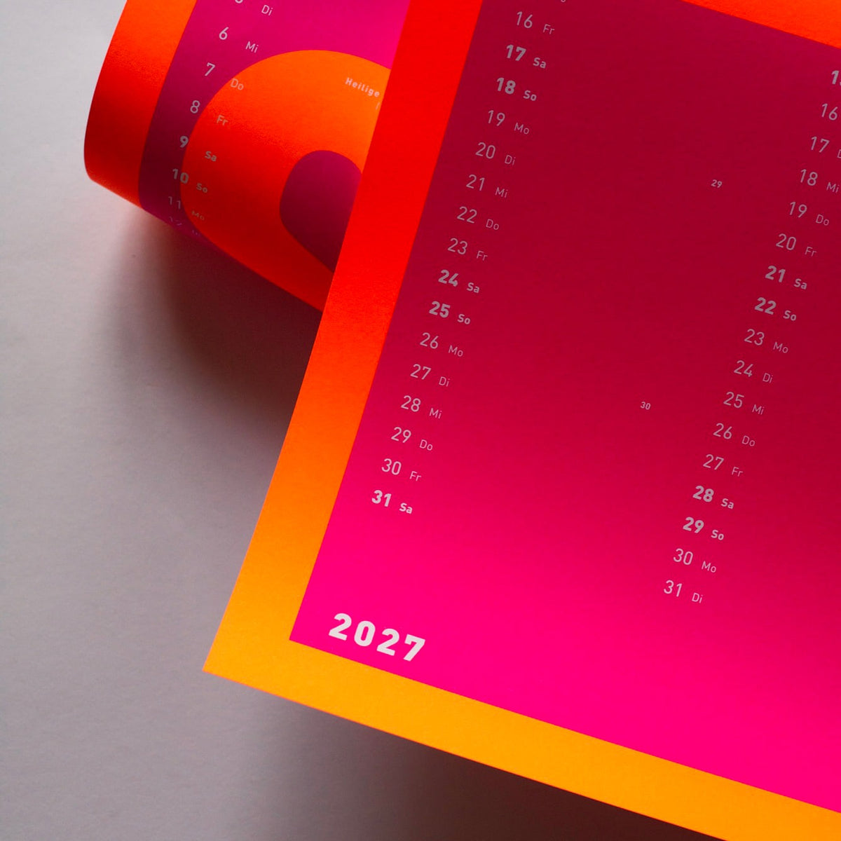 Neonknall- Wandkalender 2027