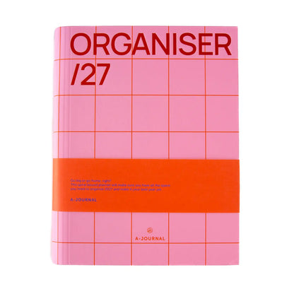 A-Journal Spiral-Tagebuch – Organizer 2027 – kariert Pink-Rot