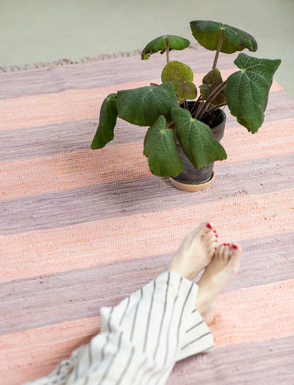Handgewebter Chindi Teppich TROPICANA &amp; ASH ROSE